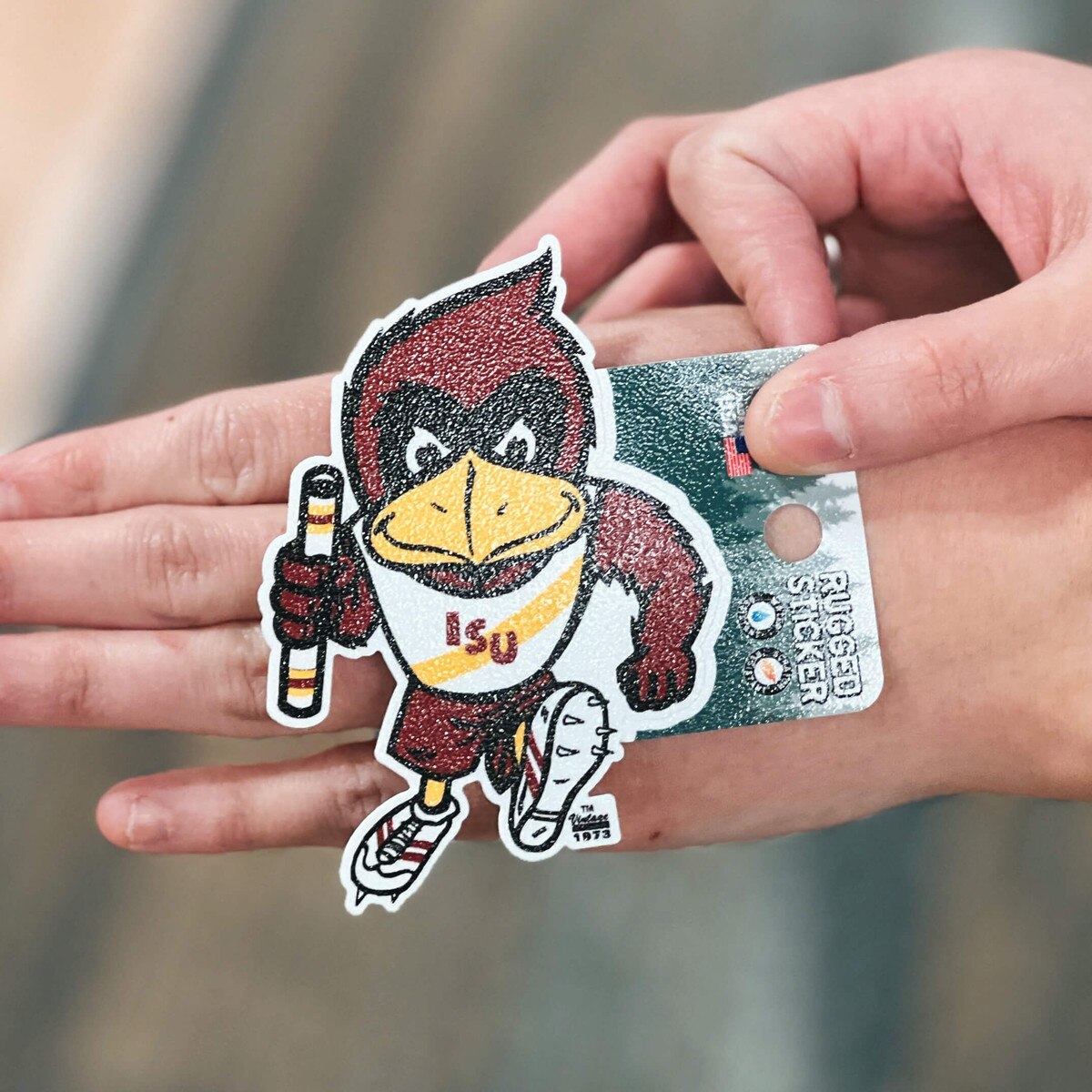 Vintage Track Cy Rugged Sticker (2.5"x3.5")